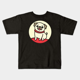 Cute Dog Drawing - Pug Kids T-Shirt